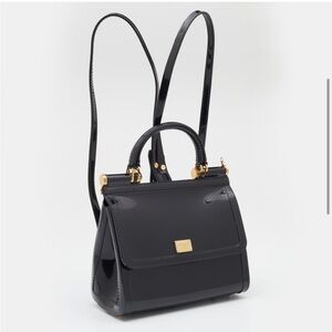 DOLCE & GABBANA Black Rubber Small L'amore
Bellezza Miss Sicily Top Handle Bag
